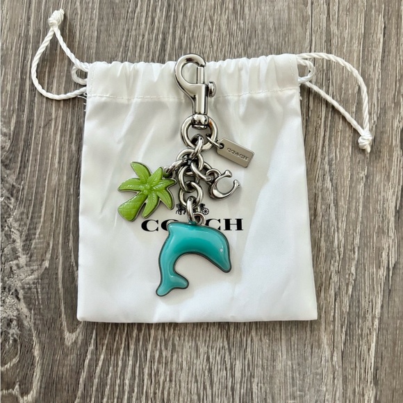 Coach Accessories - Coach Dolphin Palm Tree Cluster Silver Bag Charm Keychain